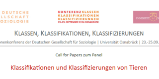 Ein Screenshot des Call for Papers für das Panel "Klassifikationen und Klassifizierungen von Tieren" auf der DGS-Konfrenz 2024