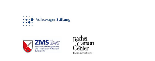 Logos der Volkswagenstiftung, des Zentrums für Militärgeschichte und Sozialwissenschaften der Bundeswehr und des Rachel Carson Center for Environment and Society