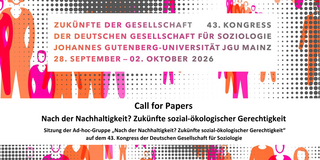 Kopf des Call for Papers der Ad-hoc-Gruppe "Nach der Nachhaltigkeit? Zukünfte sozial-ökologischer Gerechtigkeit"