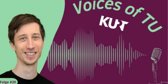 Teaserbild des Podcasts "Voices of TU" mit Marcel Sebastian