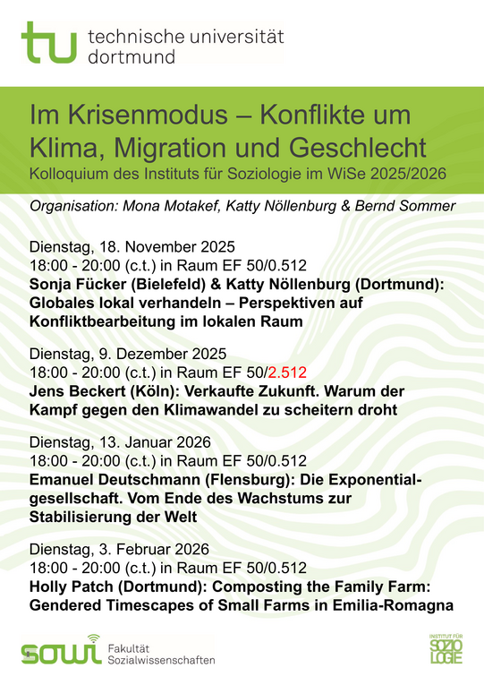 Programm des Kolloquiums des Instituts für Soziologie im Wintersemester 2025/2026