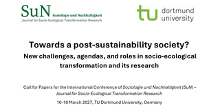 Kopf des Call for Papers der Tagung "Towards a post-sustainability society?"