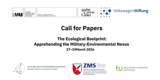 Kopf des Call for Paper für die Konferenz "The Ecological Bootprint: Apprehending the Military-Environmental Nexus"