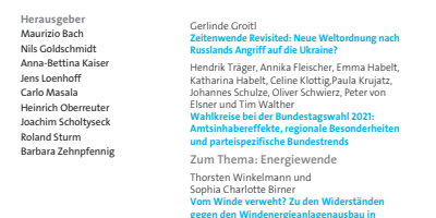 Cover der ZfP, Zeitschrift für Politik