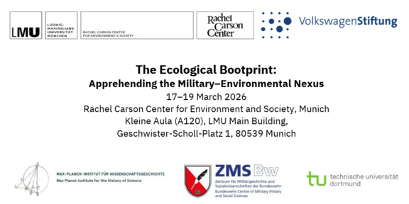 Kopf des Programms der Tagung "The Ecological Bootprint: Apprehending the Military-Environmental Nexus"