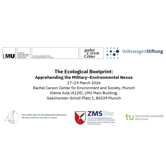 Kopf des Programms der Tagung "The Ecological Bootprint: Apprehending the Military-Environmental Nexus"